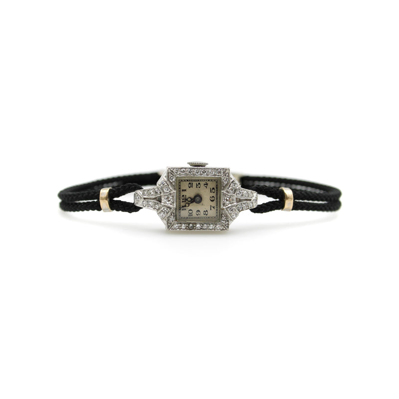 Art Deco Platinum and Diamond Wristwatch by Concord Watch Concord Watch 