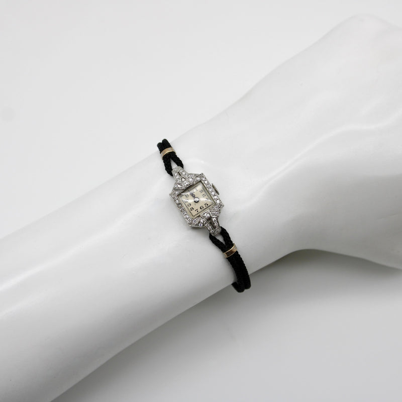 Art Deco Platinum and Diamond Wristwatch by Concord Watch Concord Watch 