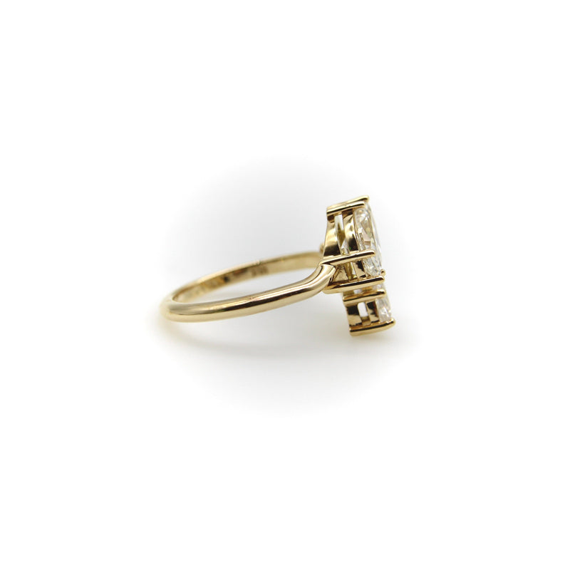 Vintage 18K Gold Marquise Diamond Bypass Ring Kirsten's Corner 