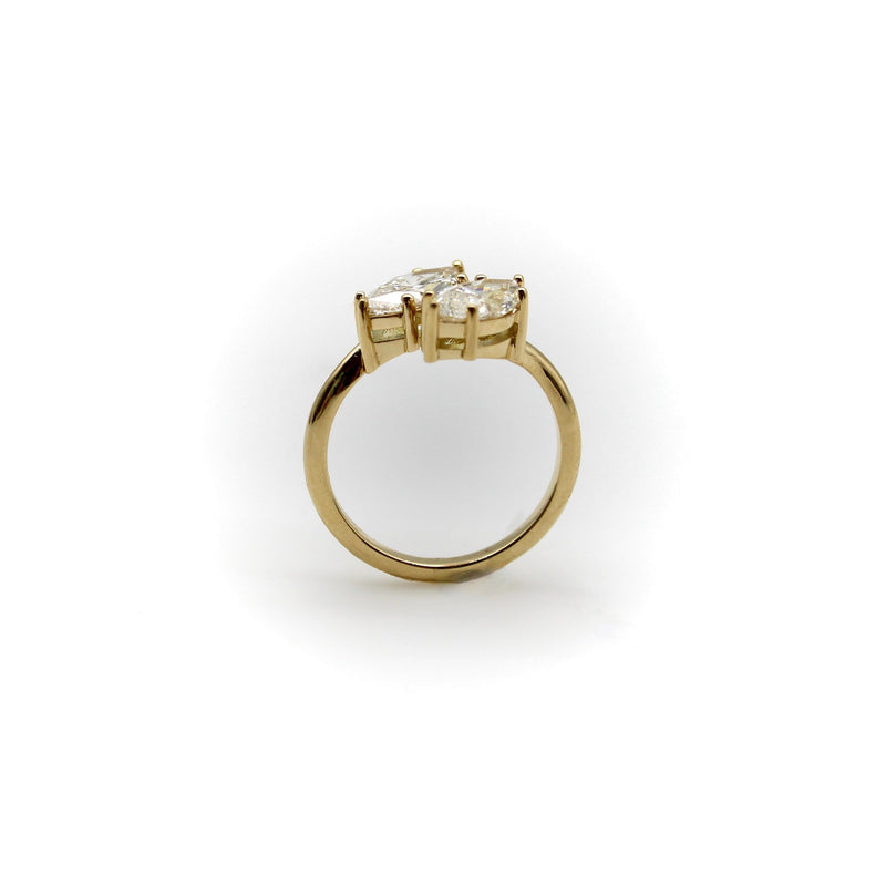 Vintage 18K Gold Marquise Diamond Bypass Ring Kirsten's Corner 