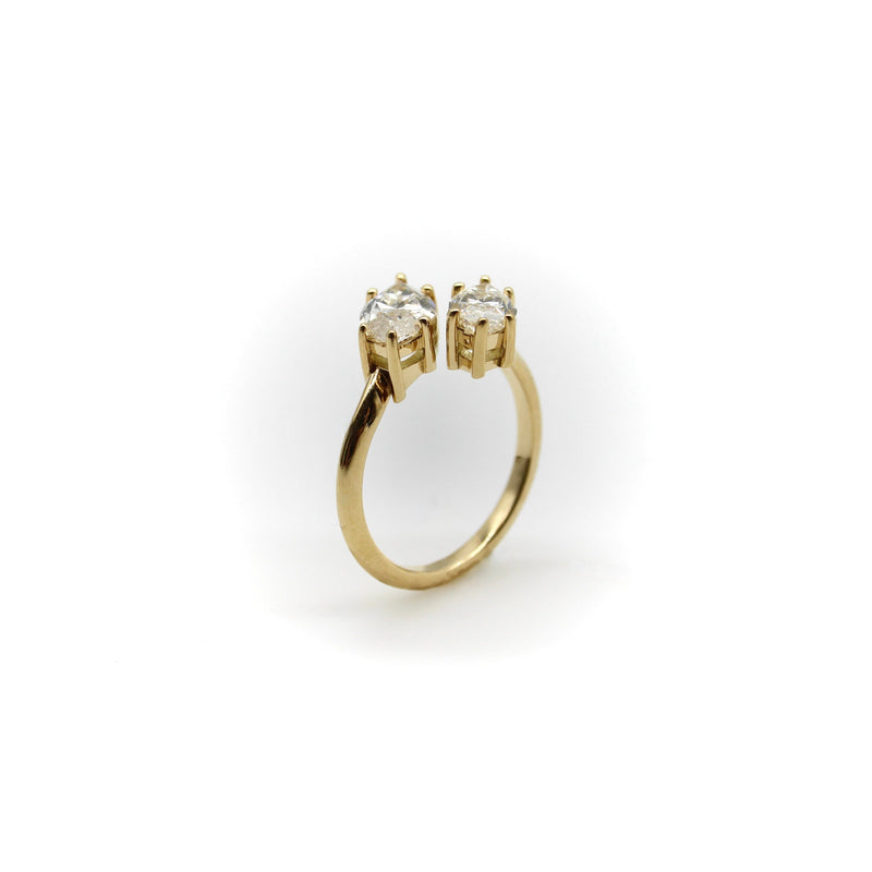 Vintage 18K Gold Marquise Diamond Bypass Ring Kirsten's Corner 