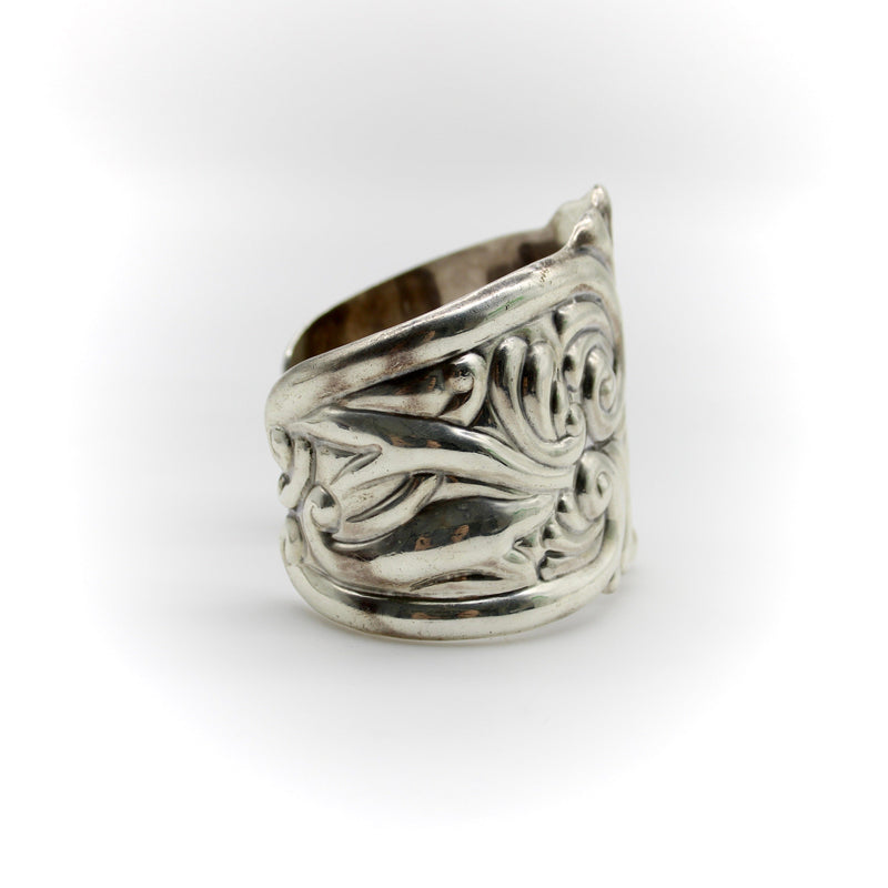 Vintage Sterling Silver Mexican Wide Cuff Bracelet Kirsten's Corner 