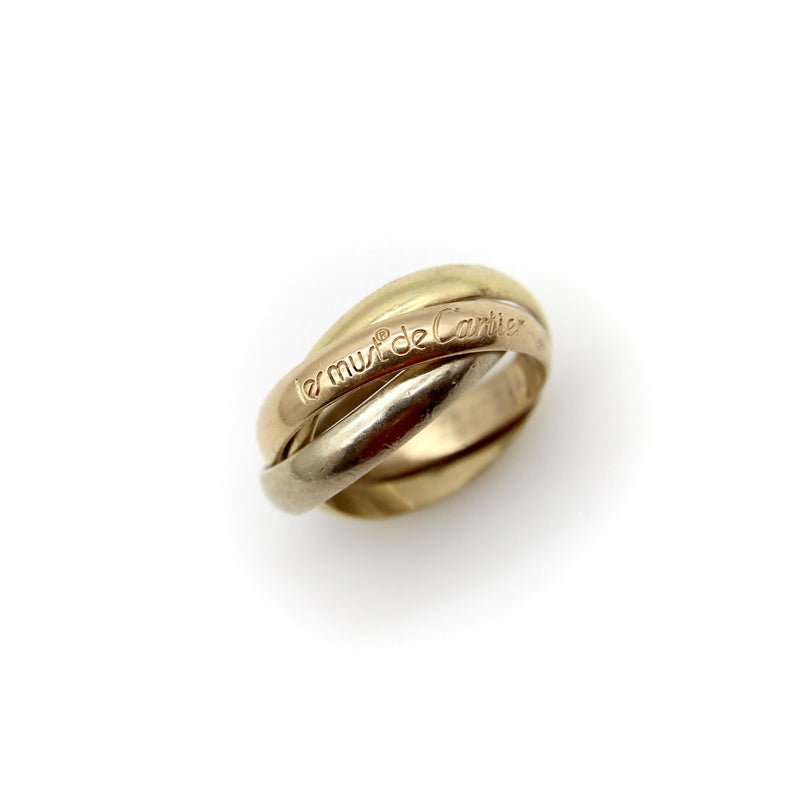 18K Gold Les Must de Cartier Tri Color Trinity Ring Kirsten s Corner Kirsten s Corner