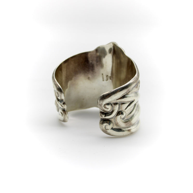 Vintage Sterling Silver Mexican Wide Cuff Bracelet Kirsten's Corner 