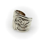 Vintage Sterling Silver Mexican Wide Cuff Bracelet Kirsten's Corner 