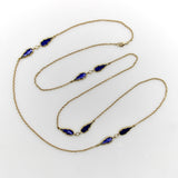 Signature 14K Gold Gothic Teardrop Diamond and Enamel Station Chain Chain Kirsten's Corner 