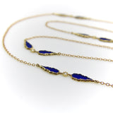 Signature 14K Gold Gothic Teardrop Diamond and Enamel Station Chain Chain Kirsten's Corner 