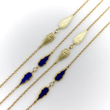 Signature 14K Gold Gothic Teardrop Diamond and Enamel Station Chain Chain Kirsten's Corner 