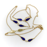 Signature 14K Gold Gothic Teardrop Diamond and Enamel Station Chain Chain Kirsten's Corner 