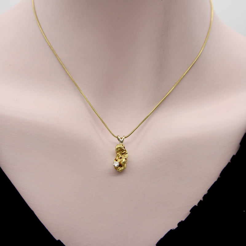 Vintage 5.5 Gram 22K Gold Nugget Charm with Diamond Kirsten's Corner 