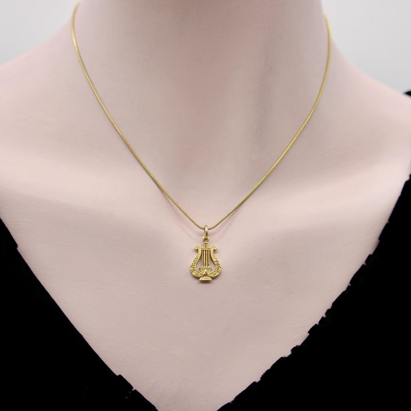 Victorian 14K Gold Lyre Pendant Charm Kirsten's Corner 