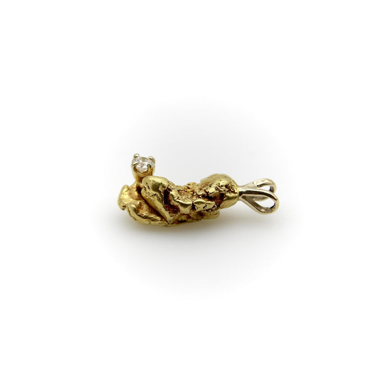 Vintage 5.5 Gram 22K Gold Nugget Charm with Diamond Kirsten's Corner 