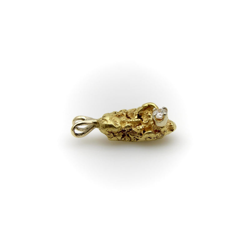 Vintage 5.5 Gram 22K Gold Nugget Charm with Diamond Kirsten's Corner 