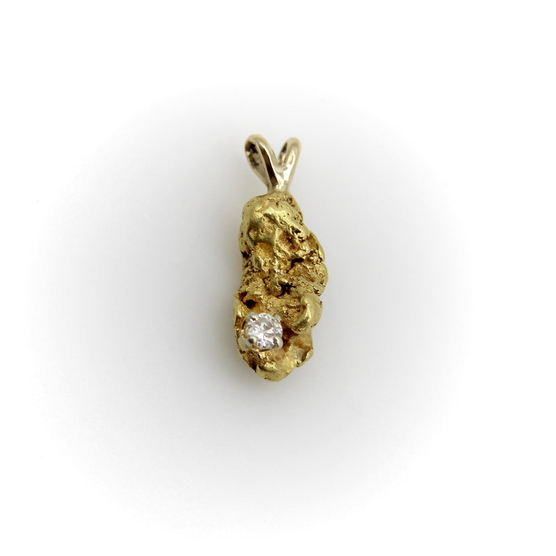 Vintage 5.5 Gram 22K Gold Nugget Charm with Diamond Kirsten's Corner 