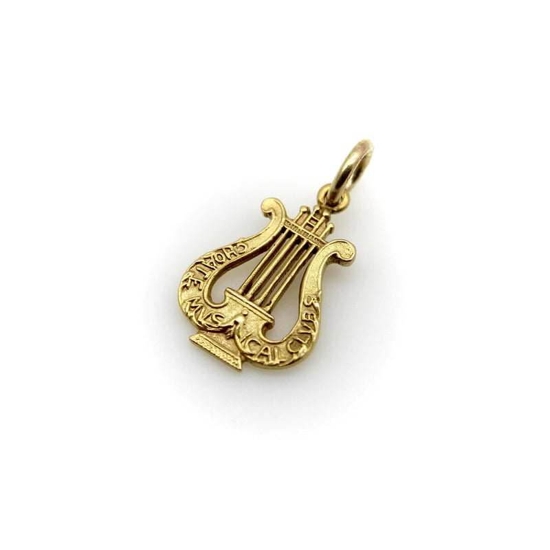 Victorian 14K Gold Lyre Pendant Charm Kirsten's Corner 