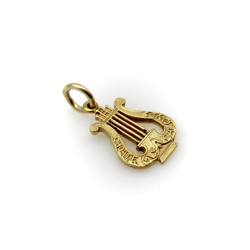 Victorian 14K Gold Lyre Pendant Charm Kirsten's Corner 