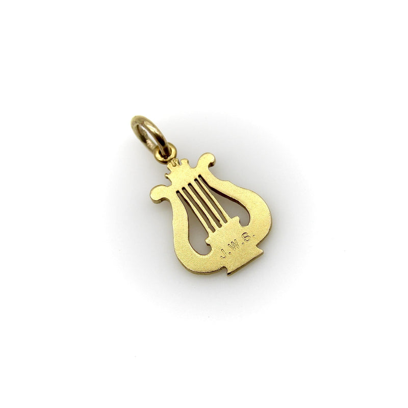 Victorian 14K Gold Lyre Pendant Charm Kirsten's Corner 