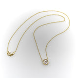 Signature 14K Gold Bezel Set Old European Cut Diamond 16” Necklace Kirsten's Corner 