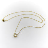 Signature 14K Gold Bezel Set Old European Cut Diamond 16” Necklace Kirsten's Corner 