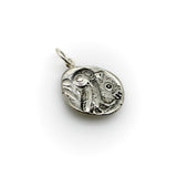 Vintage Sterling Silver Copy of Athenian Tetradrachm Coin Pendant jewelry Kirsten's Corner 