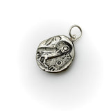 Vintage Sterling Silver Copy of Athenian Tetradrachm Coin Pendant jewelry Kirsten's Corner 