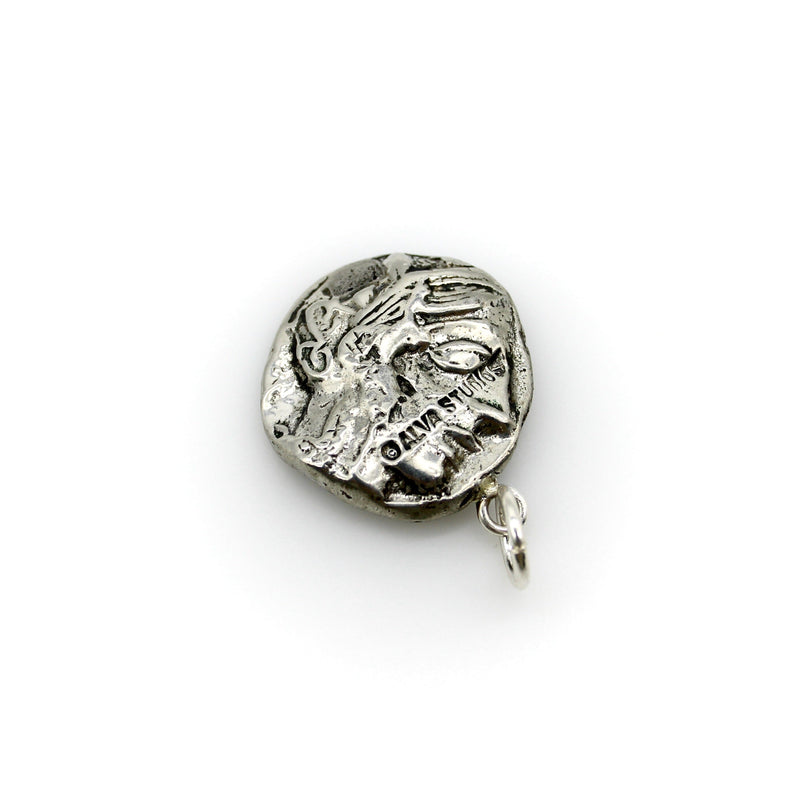 Vintage Sterling Silver Copy of Athenian Tetradrachm Coin Pendant jewelry Kirsten's Corner 