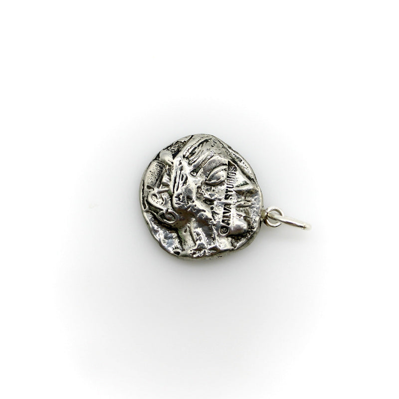 Vintage Sterling Silver Copy of Athenian Tetradrachm Coin Pendant jewelry Kirsten's Corner 