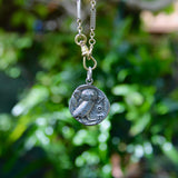 Vintage Sterling Silver Copy of Athenian Tetradrachm Coin Pendant jewelry Kirsten's Corner 