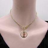 Retro 18K Gold Diamond Ruby and Sapphire Guard Charm or Pendant Kirsten's Corner 