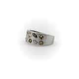 14K White Gold Multi-Colored Multi-Shaped Diamond Confetti Ring Kirsten's Corner 