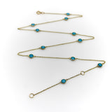 18K Gold Turquoise Station Necklace Kirsten's Corner 