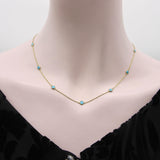 18K Gold Turquoise Station Necklace Kirsten's Corner 