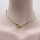 Art Deco 10K Gold Bi-Colored Watch Chain with 14K Gold Dog Clip and Spring Ring Kirsten's Corner 