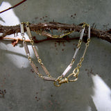 Art Deco 10K Gold Bi-Colored Watch Chain with 14K Gold Dog Clip and Spring Ring Kirsten's Corner 