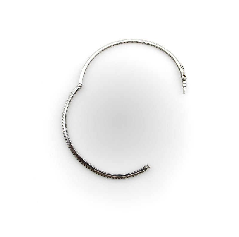 Contemporary 18K White Gold Diamond Bangle Bracelet Kirsten's Corner 