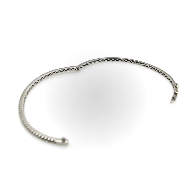 Contemporary 18K White Gold Diamond Bangle Bracelet Kirsten's Corner 