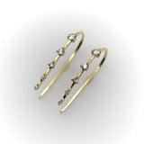 Contemporary 14K Gold Graduated Diamond Earrings Earrings Kirsten's Corner 