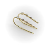 Contemporary 14K Gold Graduated Diamond Earrings Earrings Kirsten's Corner 
