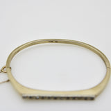 14K Gold Italian Single Cut Diamond Bangle Bracelet Kirsten's Corner 