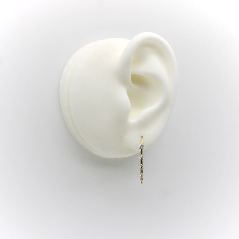 Contemporary 14K Gold Graduated Diamond Earrings Earrings Kirsten's Corner 