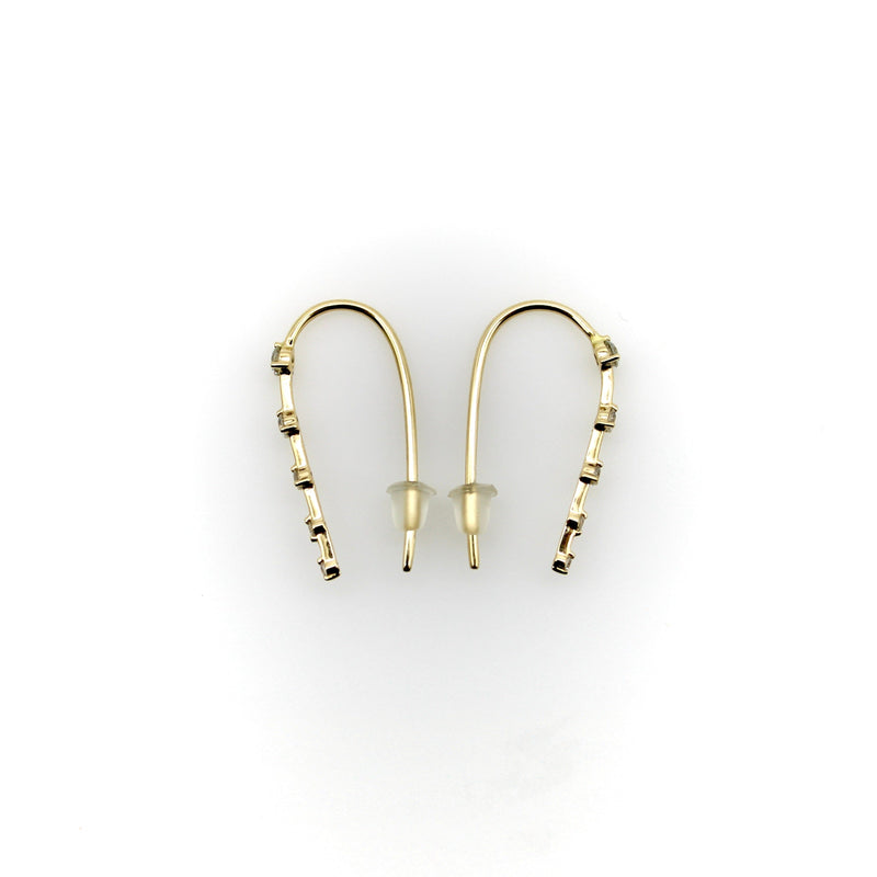 Contemporary 14K Gold Graduated Diamond Earrings Earrings Kirsten's Corner 
