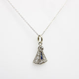 Art Deco 14K White Gold Diamond and Sapphire Pendant on 14K Gold Chain Kirsten's Corner 