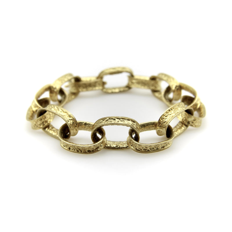 18K Gold Vintage Oval Link Bracelet Kirsten's Corner 