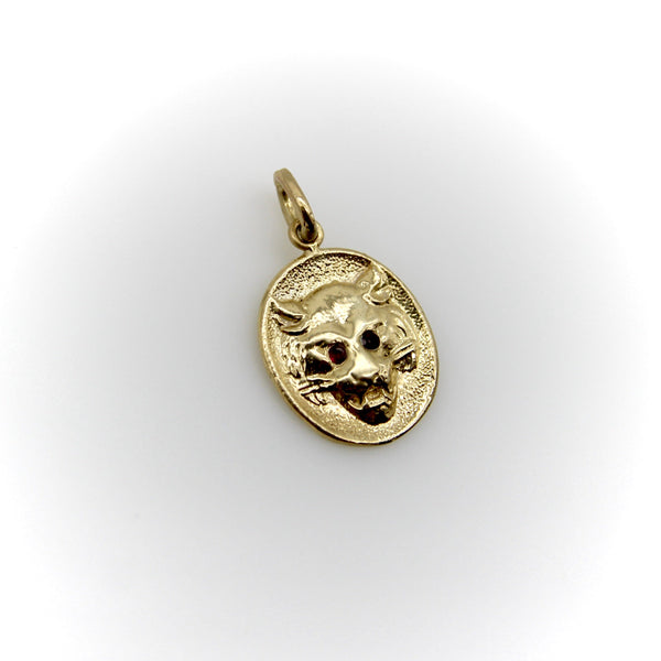 14K Gold Signature Victorian Inspired Lioness Pendant / Charm Pendant, Charm Kirsten's Corner Jewelry 