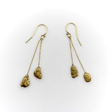 Signature 18K and 22K Gold Nugget Dangle Earrings Kirsten's Corner 