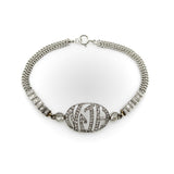 Edwardian Diamond Monogram Bracelet in 10K White Gold Bracelet Kirsten's Corner 