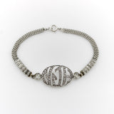 Edwardian Diamond Monogram Bracelet in 10K White Gold Bracelet Kirsten's Corner 
