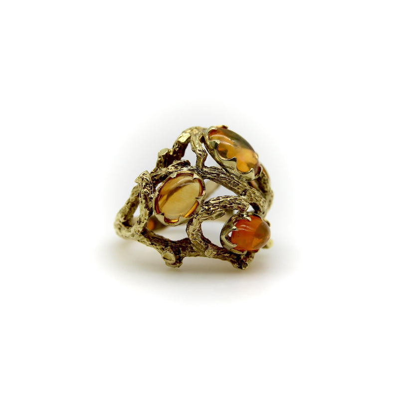 14K Gold Fire Opal Briar Patch Ring Kirsten's Corner 