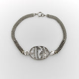 Edwardian Diamond Monogram Bracelet in 10K White Gold Bracelet Kirsten's Corner 