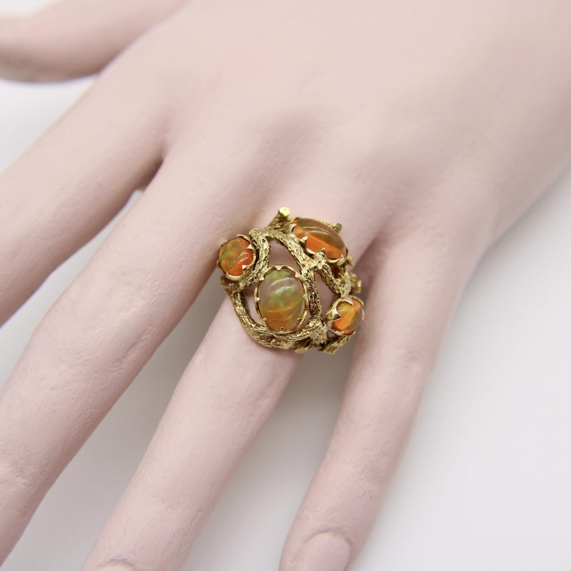 14K Gold Fire Opal Briar Patch Ring Kirsten's Corner 